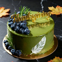 Hiasan Kue Akrilik Emas Thanksgiving Langsung dari Pabrik untuk Pesta dan Perayaan, Dekorasi Kue
