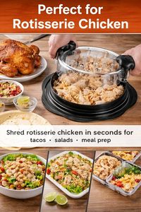 Herramienta Desmenuzadora de Pollo de Nuevo Diseño con Cepillo, Tapa Visible y Agarre Antideslizante para Desmenuzar Fácilmente Pollo, Cerdo y Res - Product Image 5