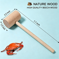 Maillet de cuisine en bois de hêtre de haute qualité pour fruits de mer (crabe, homard), outil de cuisine pour homard au four, maillets en bois pour fruits de mer (crabe, homard)