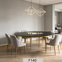 Table moderne en verre incurvé et acier inoxydable en forme de S, pliable, facile à nettoyer, pour hôtel, salon ou extérieur