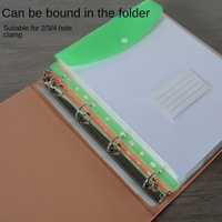 Carpeta de Archivos Transparente A4, Organizador de Documentos de Colores con Bolsillo para Tarjetas de Presentación y Cierre de Botón