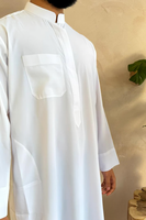 Thobe/Jubba blanche imperméable de haute qualité pour hommes, vêtements islamiques, robes arabes, Qamis Saoudien