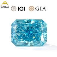 Diamant de laboratoire bleu Goldleaf IGI/ Report 1CT 2CT 3CT DEF VVS CVD HPHT taille Radiant CN pour la fabrication de bijoux
