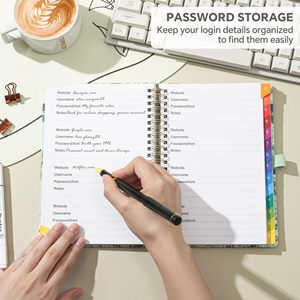 Agenda a spirale A5 con codice di accesso, per indirizzi e numeri di telefono, ideale per anziani - Regalo - Product Image 5