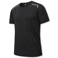 T-shirt de sport pour homme, léger, tricoté, respirant, à rayures, maille extensible quadridirectionnelle, manches courtes, idéal pour le fitness, fabrication OEM