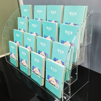 Support de rangement multicouche en acrylique transparent sur mesure pour cahiers, idéal pour supermarchés et papeteries