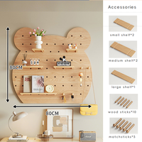 Organiseur mural en panneau perforé en bois, personnalisé, écologique, avec accessoires pour entrée, chambre d'enfant, rangement, décoration murale