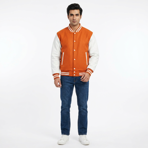 Best FINER THREADS Plus Size Varsity Lettermen Baseball <b>Jacket</b> 100% Cotton Body Polyester Sleeves Stand Collar Breathable Winter - Product Image 1