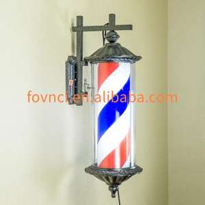 Barber Pole luz pelo giratoria salón de peluquería tienda señal LED azul rayas blanco brillante montado en la pared impermeable Barber Pole - Product Image 4