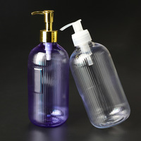 Bouteille de shampooing et de gel douche en PET de 500 ml à col étroit, emballage cosmétique rechargeable avec tête de pompe pour les soins personnels