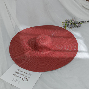 Bán buôn thời trang biểu tượng tùy chỉnh bãi biển thêm rộng vành có thể gập lại mùa hè mũ rơm người phụ nữ - Product Image 3