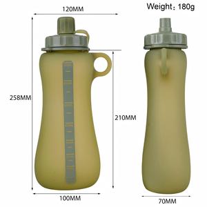 Bouteille d'eau pliable en silicone de qualité alimentaire 600ml 750ml sans BPA, portable, anti-fuite, résistante à la chaleur, réutilisable, tasse de voyage pour l'extérieur - Product Image 3