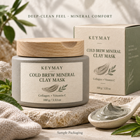 Crème à l'argile minérale Cold Brew au collagène et vitamine C, mélange aux herbes - Hydratante, nettoyante en profondeur, régulatrice de sébum, lissante pour la peau OEM/ODM