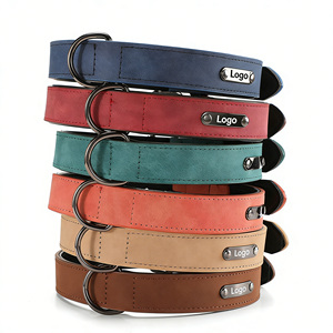 Collier pour chien personnalisé avec logo, nom et identification, réglable, en PU coloré de luxe, pour les promenades en extérieur - Product Image 1
