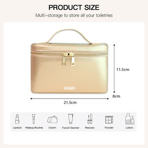 पेटेंट चमड़े कस्टम फैशन यात्रा मेकअप बैग लोकप्रिय कॉस्मेटिक बैग और मामले - Product Image 2
