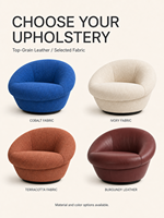 Fauteuil d'appoint moderne rembourré, fabrication directe usine OEM ODM, option en cuir pleine fleur ou tissu, idéal pour salon et chambre à coucher