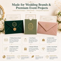 Sobre de Terciopelo de Lujo SHINY OEM para Invitaciones de Boda - Diseño Amor y Ángel, Color y Forma Personalizados, Estampado Dorado