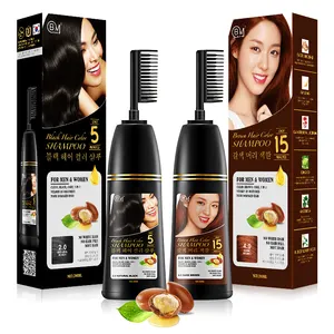 wholesale chemical free herbal muicin hair color shampoo dye super black semi permanent hair dye liquid