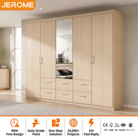 Meubles de chambre à coucher au design moderne, armoire avec miroir, placard contemporain en chêne blanc, armoire avec miroir pour vêtements