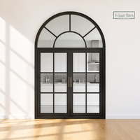 Ventanas Corredizas Arqueadas con Múltiples Paneles - Ventanas Modernas de Aluminio Premium para Dormitorio/Sala de Estar/Baño con Buena Ventilación