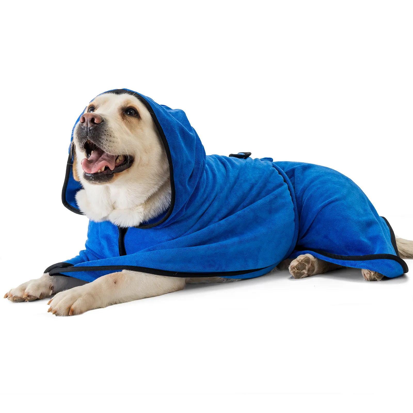 Logotipo personalizado Fabricação Toalha De Algodão De Microfibra Super Absorvente Pet Secagem Casaco Bath Robe Dog Roupão De Banho Para Cães Com Capuzes