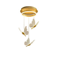 Lámpara Colgante LED Moderna de Estilo Nórdico en Dorado para Dormitorio, Comedor, Sala de Estar, Escalera y Escaparate