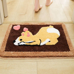 <span class=keywords><strong>Tapis</strong></span> de bain en chenille amusant à motif de dessin animé, en polyester pelucheux avec support TPR, écologique, épais, absorbant et antidérapant pour la maison, la salle de bain et les enfants - Product Image 1