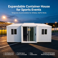 Maison conteneur extensible pour événements sportifs, hébergement préfabriqué temporaire pour le personnel des athlètes, hôtel, appartement, village sportif