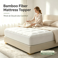 Surmatelas en Fibre de Bambou Doux, Épais et Matelassé, Respirant, Hypoallergénique, Housse de Matelas à Poches Profondes pour Dormir