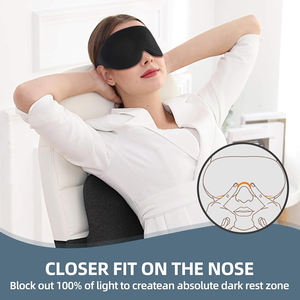 Masque de sommeil 3D pour les yeux, ensemble de voyage, fournisseur de masques oculaires avec logo, bandeau pas cher et bouchons d'oreilles en mousse anti-bruit - Product Image 4