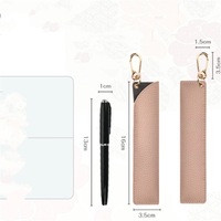Étui portable en cuir PU pour stylo, pochette individuelle pour stylo, étui de protection pour crayon, accessoires de bureau et scolaires avec mousqueton