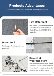 Revêtement UV, plaque dorée, installation facile, panneaux muraux en <span class=keywords><strong>PVC</strong></span>, décoration intérieure, imperméable, panneau UV - Product Image 5