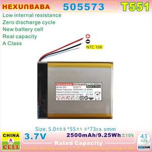 Hoparlör 505573 hoparlör T551 için 3.7 2500 V Li-Ion pil mAh mAh 3 teller 10K polimer cep telefonu - Product Image 3