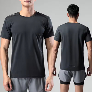 Herrenmode Overs ize T-Shirt Atmungsaktiver Stricks toff Anti-Falten Lange Länge <span class=keywords><strong>Solid</strong></span> Pattern Siebdruck Logo Druck Sale - Product Image 5