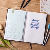 Lot de 12 pochoirs de lettres et chiffres de 4 x 7 pouces pour le dessin technique et les fournitures de bullet journaling