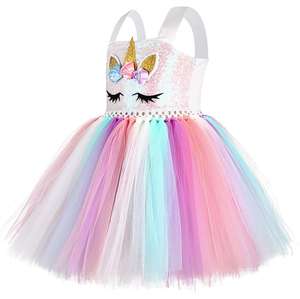 Costume da Unicorno Arcobaleno con Tutù per Bambine - Product Image 3