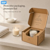 Boîte d'expédition personnalisée en carton kraft pour pot de bougie avec insert découpé, emballage ondulé