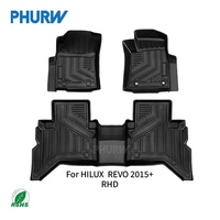 Tapis de voiture imperméables de haute qualité PHURW pour conduite à droite, tapis de sol de voiture personnalisés en TPE, tapis de voiture 3D pour TOYOTA HILUX REVO 2015+ RHD