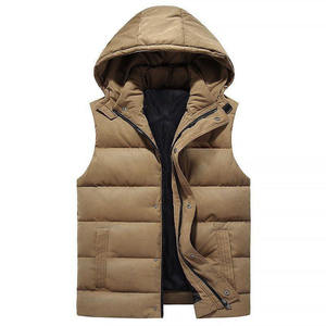 Veste Gilet Personnalisé Hiver Excellent Sans Manches Hommes Bouffant Amovible À Capuche Chaud Plus La Taille - Product Image 1