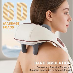 Écharpe de massage Shiatsu chauffante électrique portable de haute qualité pour le cou, les épaules, le dos et le corps entier, outil de soulagement de la douleur pour les voyages - Product Image 5