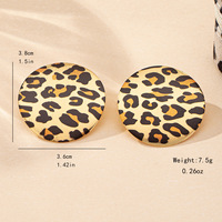 Boucles d'oreilles pendantes multicouches plaquées or motif léopard, grandes boucles d'oreilles imposantes dorées pour femme