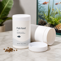 Pot en plastique HDPE de qualité alimentaire, rond, opaque, à large ouverture, avec manchon imprimé, emballage en vrac pour aliments pour animaux de compagnie (OEM/ODM)
