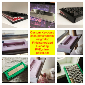 Tùy Chỉnh <span class=keywords><strong>CNC</strong></span> Cơ Khí Brass Nhôm 6061 6063 Bàn Phím Trường Hợp Anodized E-Lớp Phủ PVD Kết Thúc Trường Hợp Bàn Phím/Tấm/Dưới/Trọng Lượng/Top - Product Image 2