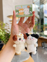 Set Gantungan Kunci Boneka Magnetik - Gantungan Kunci Pasangan Hewan Lucu dengan Karakter Kartun Boneka Plush