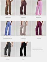Pantalon de yoga décontracté taille haute en nylon et élasthanne, coupe skinny bootcut, effet seconde peau, rehaussement des hanches, style européen-américain