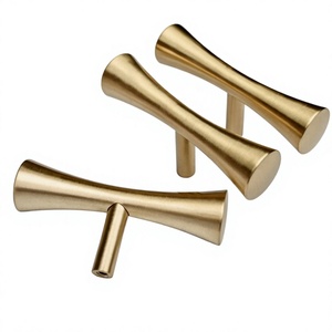 T-Shaped <b>Gold</b> Metal Cabinet <b>Knobs</b> Minimalist Durable Furniture Handle for Storage Closet <b>Doors</b> Home Hotel Villas Decor - Product Image 1