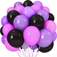 Kit d'arche de guirlande de ballons en latex rose, violet et noir de 10 pouces, thème sorcière, pour anniversaire, baby shower, remise de diplôme, Pâques, décorations de fête