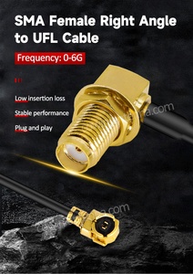 Ángulo recto hembra SMA a IPX U.FL <span class=keywords><strong>Cable</strong></span> coaxial <span class=keywords><strong>fino</strong></span> de baja pérdida de 1,13mm para WiFi DAB Ham Radio UFL SMA <span class=keywords><strong>Cable</strong></span> 15cm - Product Image 4