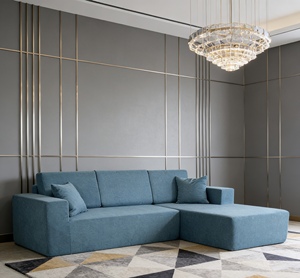 Sofá Seccional Modular de Terciopelo Moderno de Lujo al por Mayor, Sofá Cama Grande Multifuncional Comprimido Convertible para Sala de Estar - Product Image 3