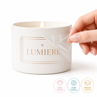 Etiqueta Personalizada para Frascos de Velas en Oro Rosa, Transferencia 3D, Resistente a los Arañazos, Muestra en 3 Días, Diseñadores Independientes